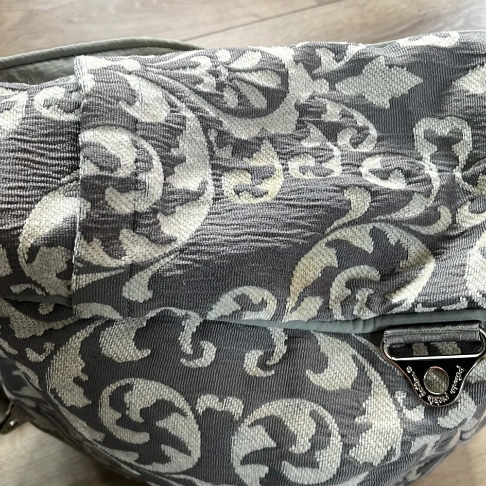Petunia Pickle Bottom Diaper Bag Gray and White